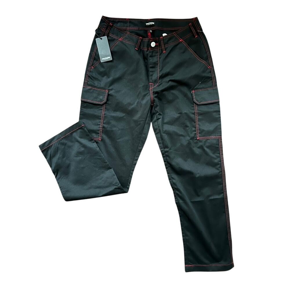 NWT Men's True Religion black cargo pants size 34x31.5